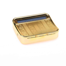 New spot 70mm portable gold manual metal cigarette roll tobacco box